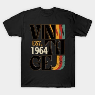 Birthday for Men Est. 1964 Retro Bday 60th Birthday Gift T-Shirt